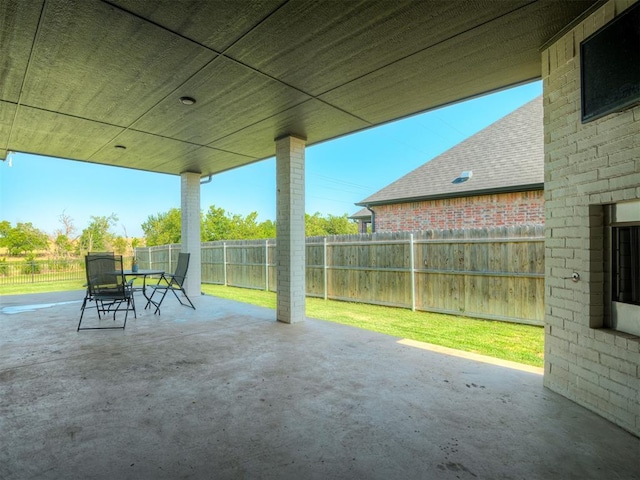 view of patio / terrace featuring a fenced backyard