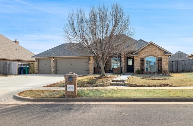 view of front of house with a garage