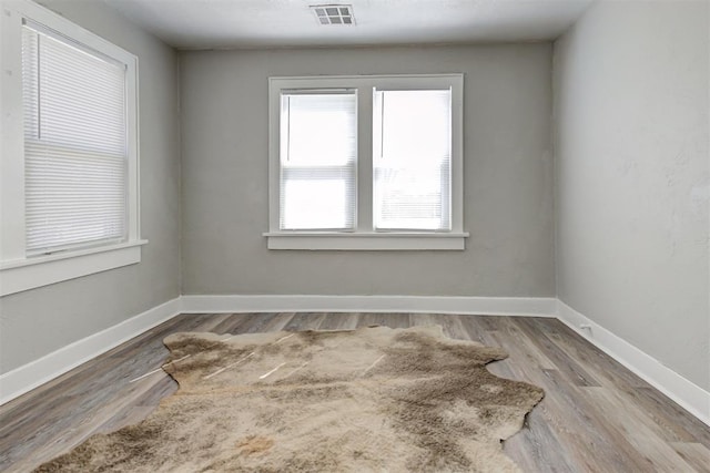 empty room featuring light wood-type flooring