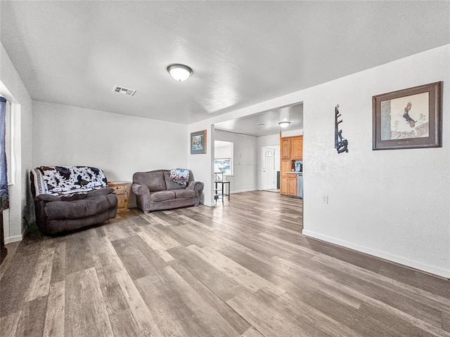 living room featuring hardwood / wood-style flooring