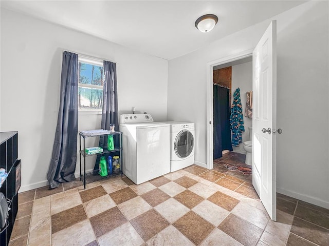 laundry area featuring washer and dryer