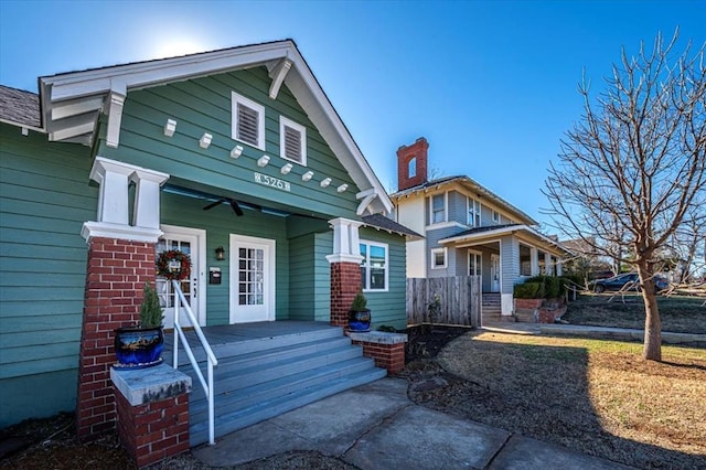 view of front of home featuring a porch