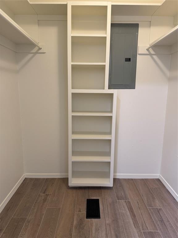 spacious closet with electric panel