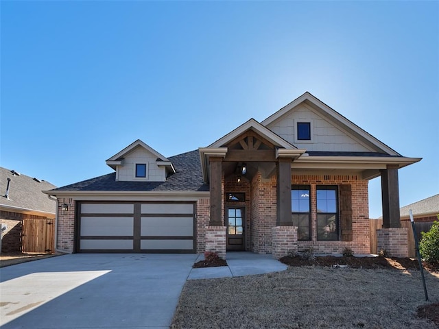 view of front of house with a garage