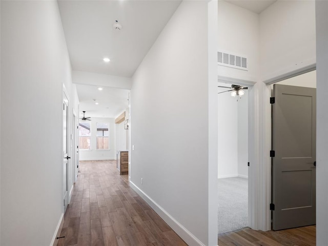 hall featuring hardwood / wood-style floors