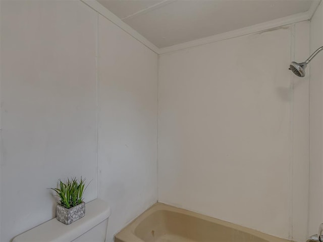 bathroom featuring a bath and toilet