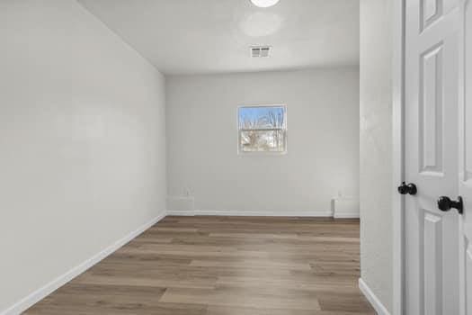 empty room featuring light hardwood / wood-style flooring