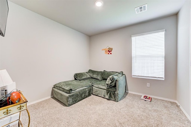 living room with carpet flooring