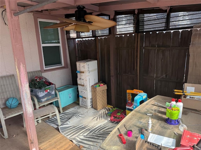 view of patio / terrace featuring fence