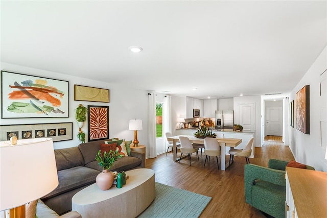 living room featuring hardwood / wood-style floors