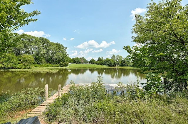 view of water feature featuring a boat dock