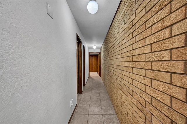 corridor with brick wall