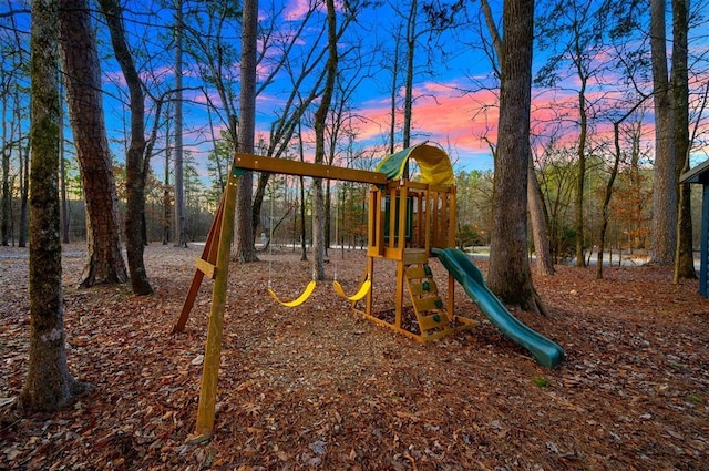 view of playground at dusk