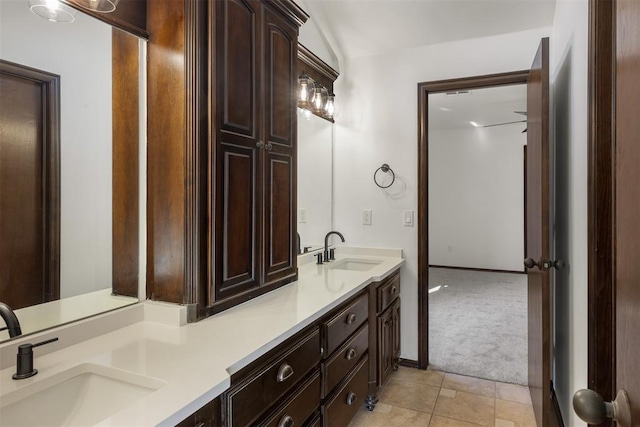 bathroom featuring vanity and tile patterned flooring