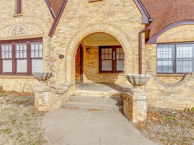 view of exterior entry featuring french doors