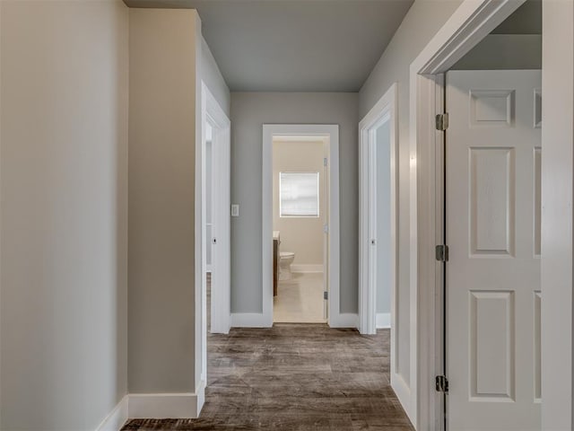 hall featuring hardwood / wood-style flooring