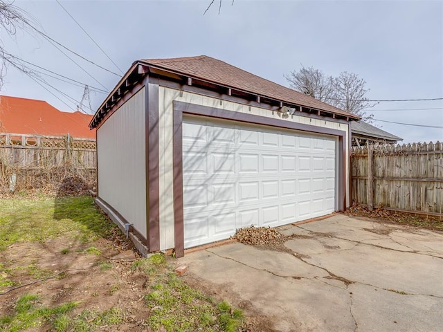 view of garage