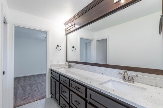 bathroom featuring vanity and tile patterned floors