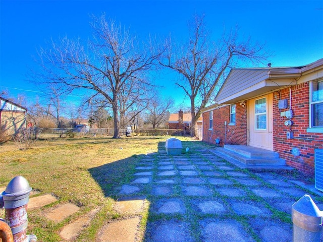 view of yard with fence