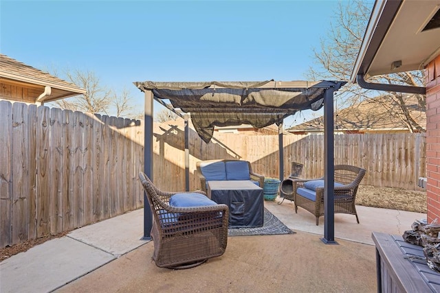 view of patio / terrace featuring a pergola