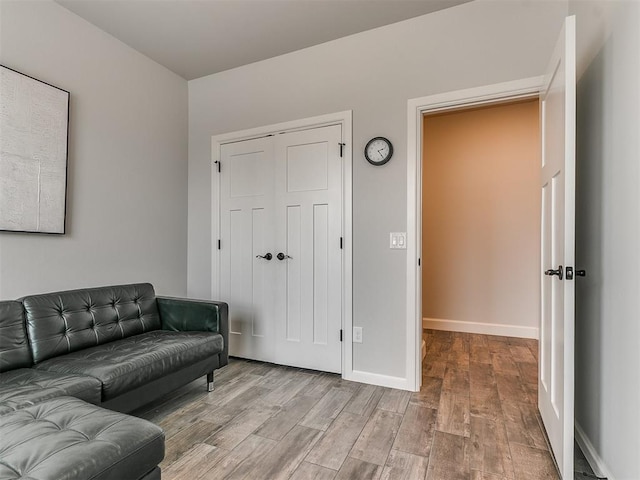 living room with light wood-type flooring