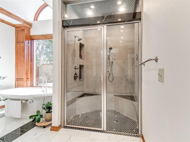 bathroom featuring an enclosed shower