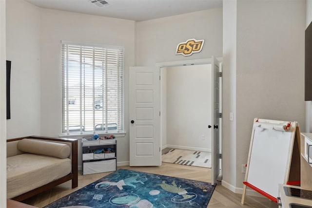 interior space with light hardwood / wood-style floors