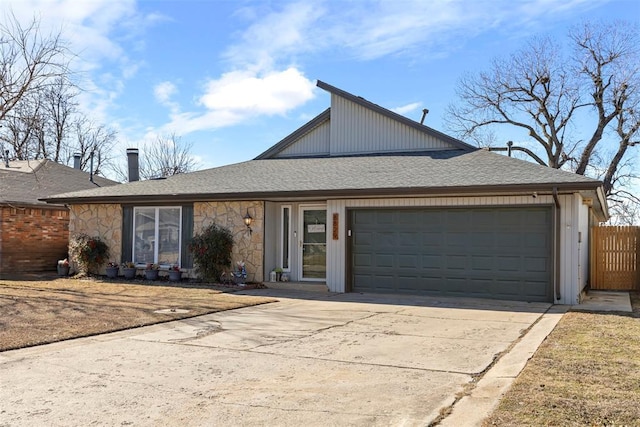 view of front of house with a garage