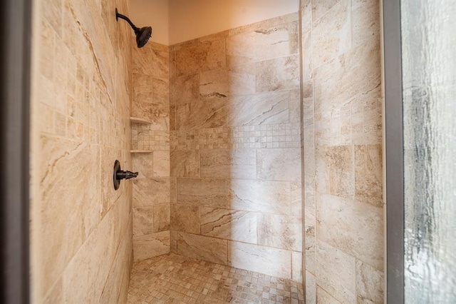 room details featuring a tile shower