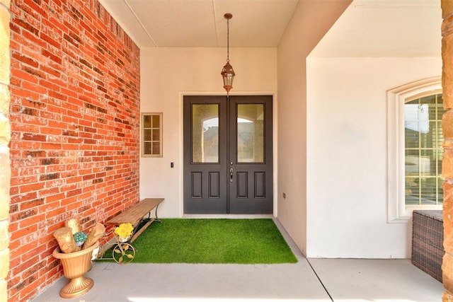 entrance to property featuring french doors