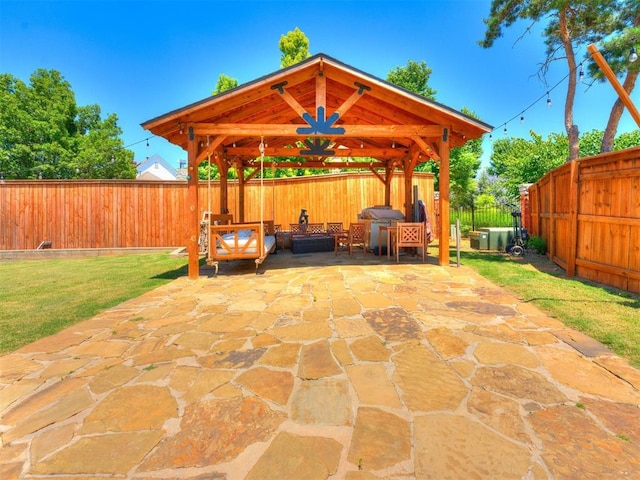 view of patio with a gazebo