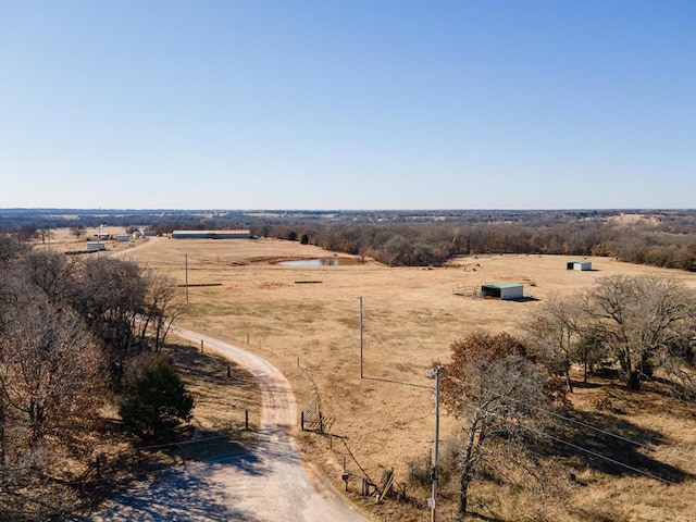 drone / aerial view featuring a rural view