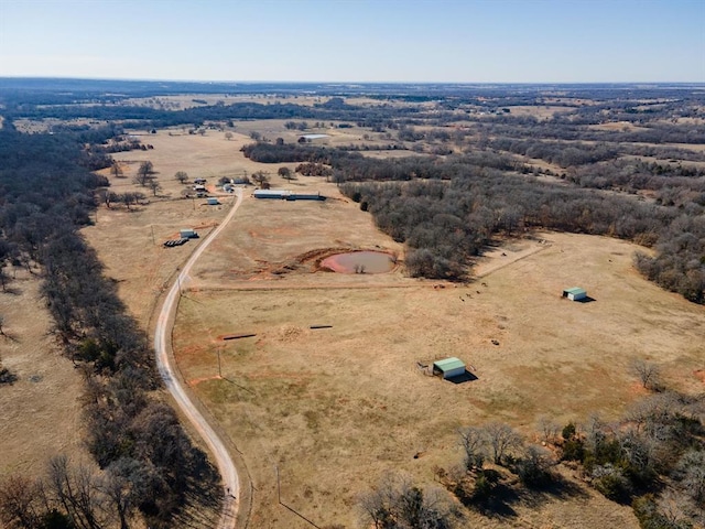 aerial view with a rural view