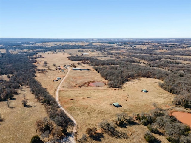 drone / aerial view with a rural view