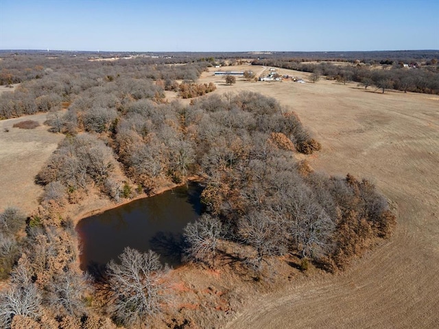 bird's eye view with a rural view and a water view