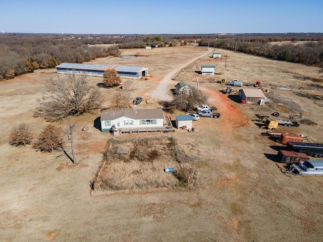 bird's eye view with a rural view