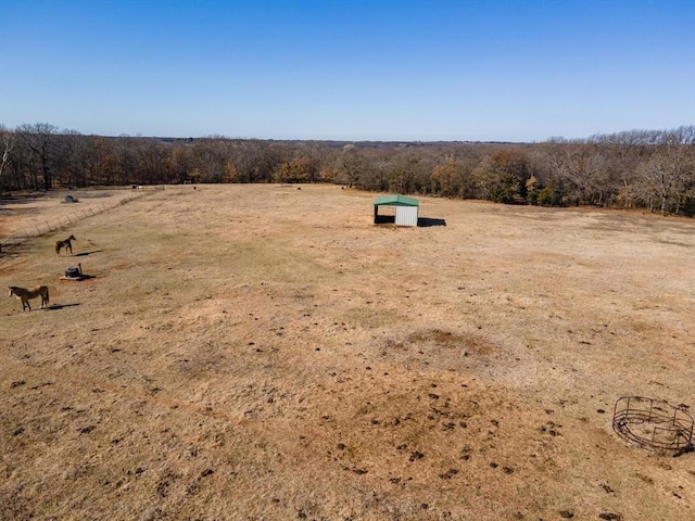 bird's eye view with a rural view