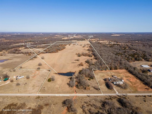 drone / aerial view featuring a rural view