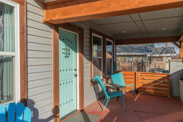 exterior space featuring covered porch