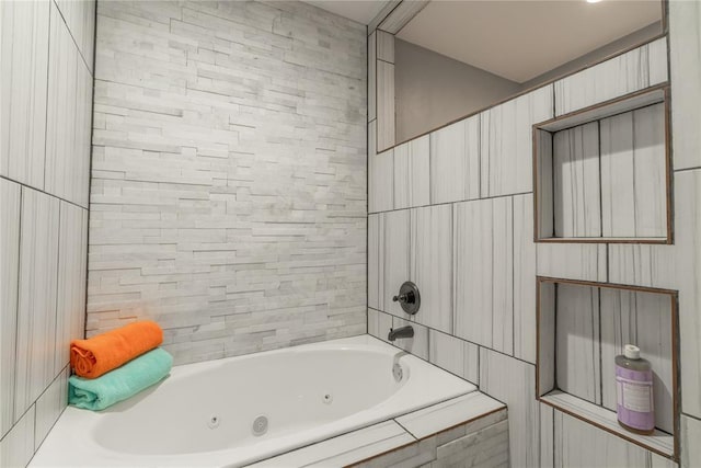 full bath featuring a combined bath / shower with jetted tub