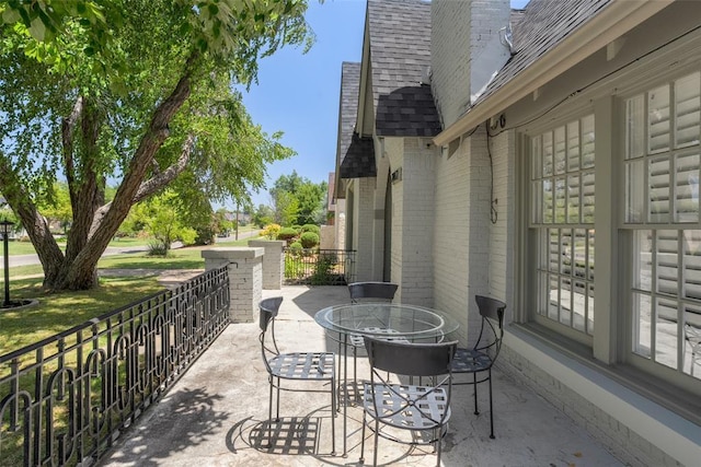 view of patio with outdoor dining area