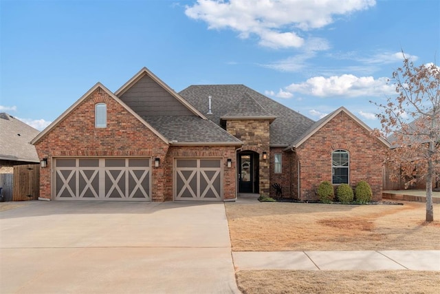 view of front of home with a garage