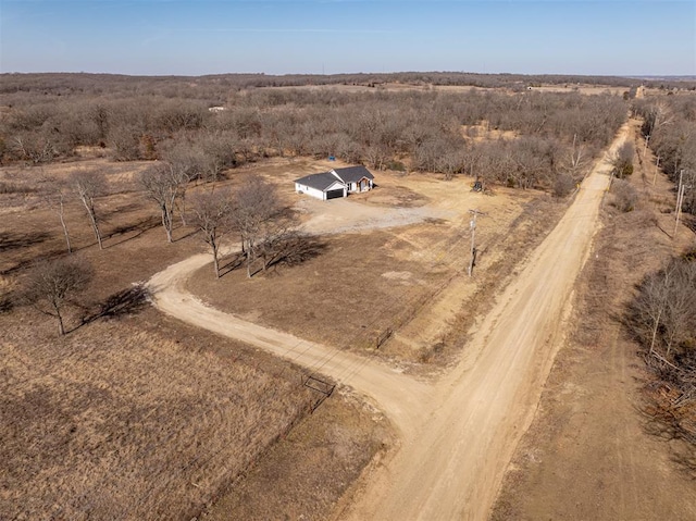 drone / aerial view with a rural view