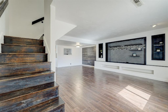 interior space with hardwood / wood-style flooring