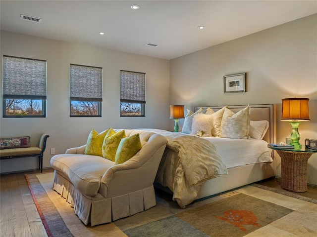 bedroom featuring light wood-type flooring