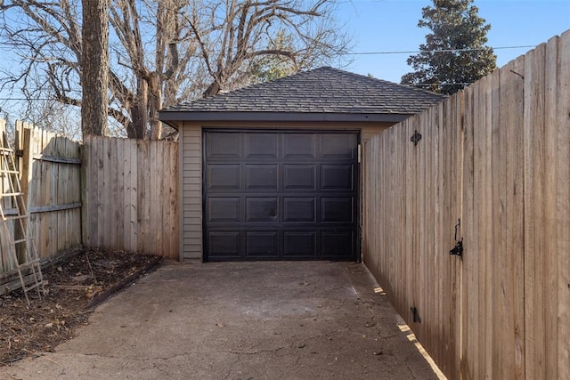 view of garage