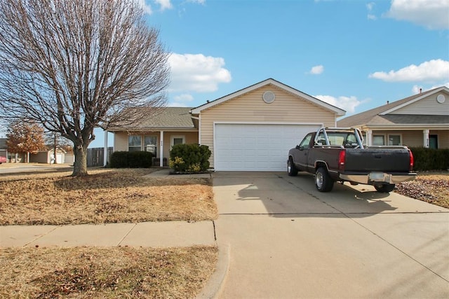 ranch-style home with a garage