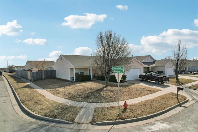 ranch-style home with a garage