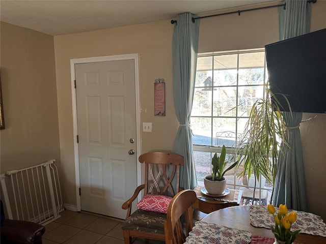 view of tiled dining area