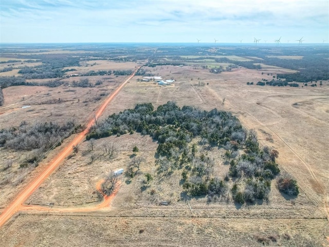 drone / aerial view featuring a rural view